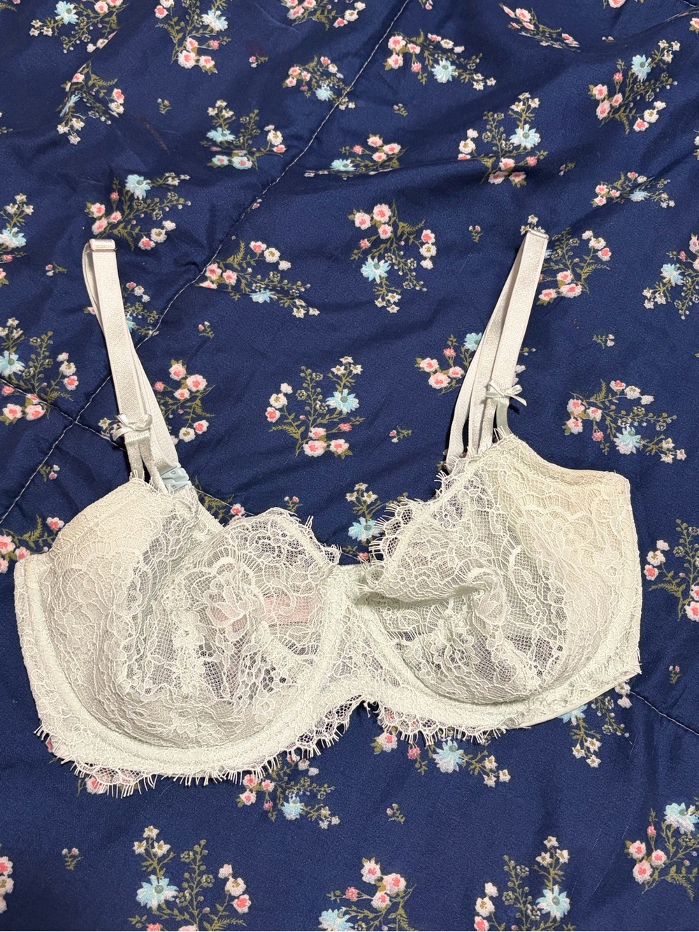Victoria's Secret Dream Angels Push Up Without Padding 34DD Mint Green Sheer